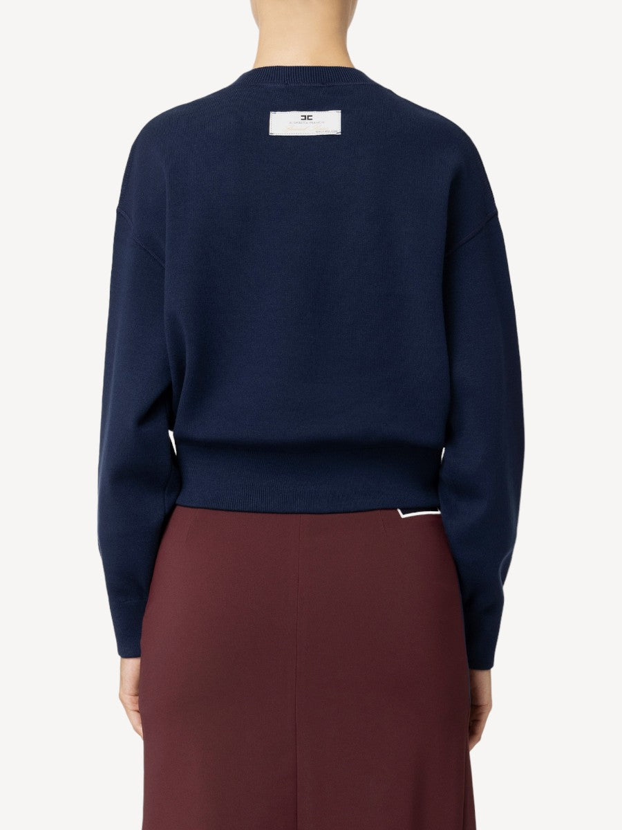 Cropped Sweater - Dark Blue