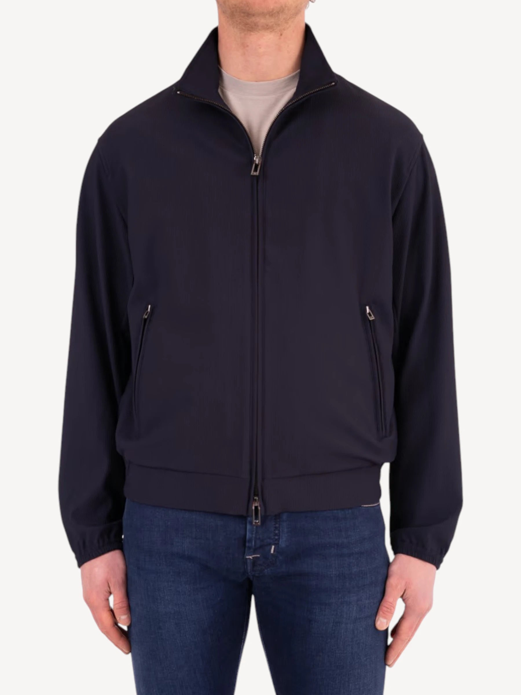 Canneté-Effect Jacket - Donkerblauw