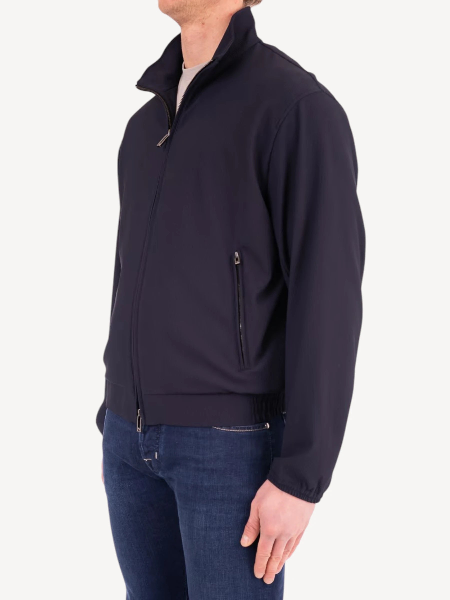 Canneté-Effect Jacket - Donkerblauw