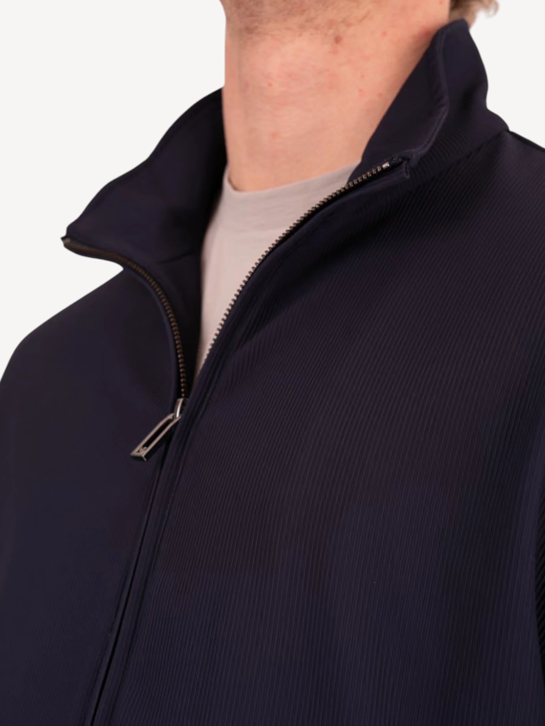 Canneté-Effect Jacket - Donkerblauw