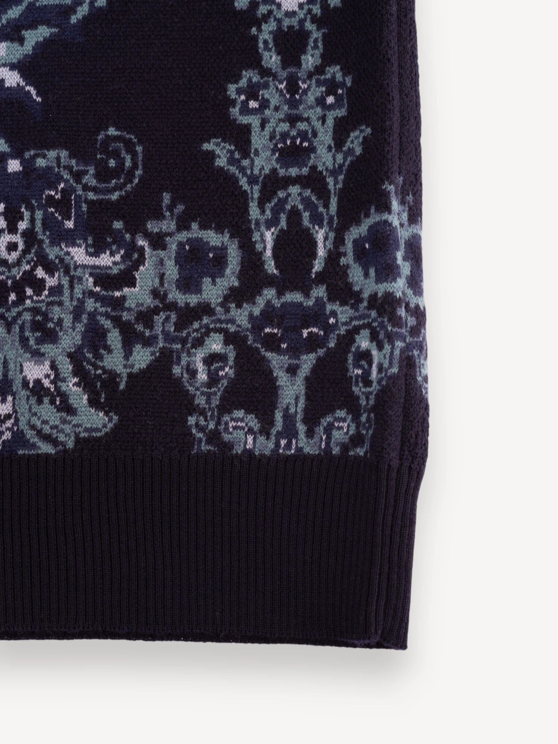 Wool Jacquard Sweater - Donkerblauw
