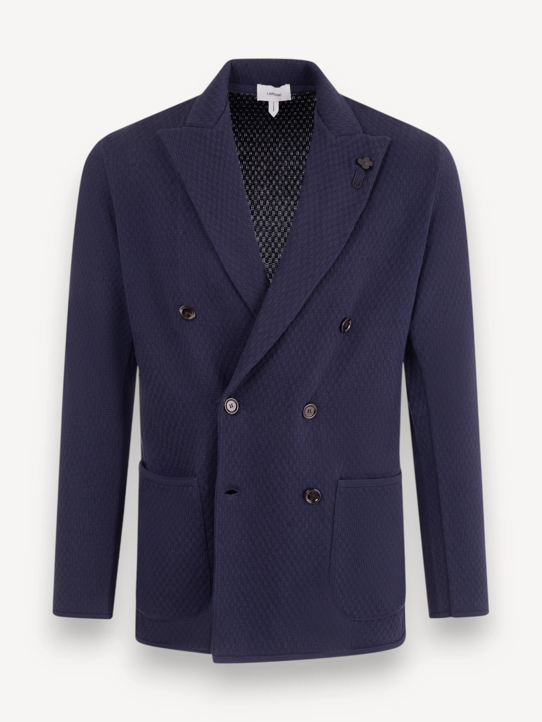 Knit Blazer Double Breasted - Donkerblauw