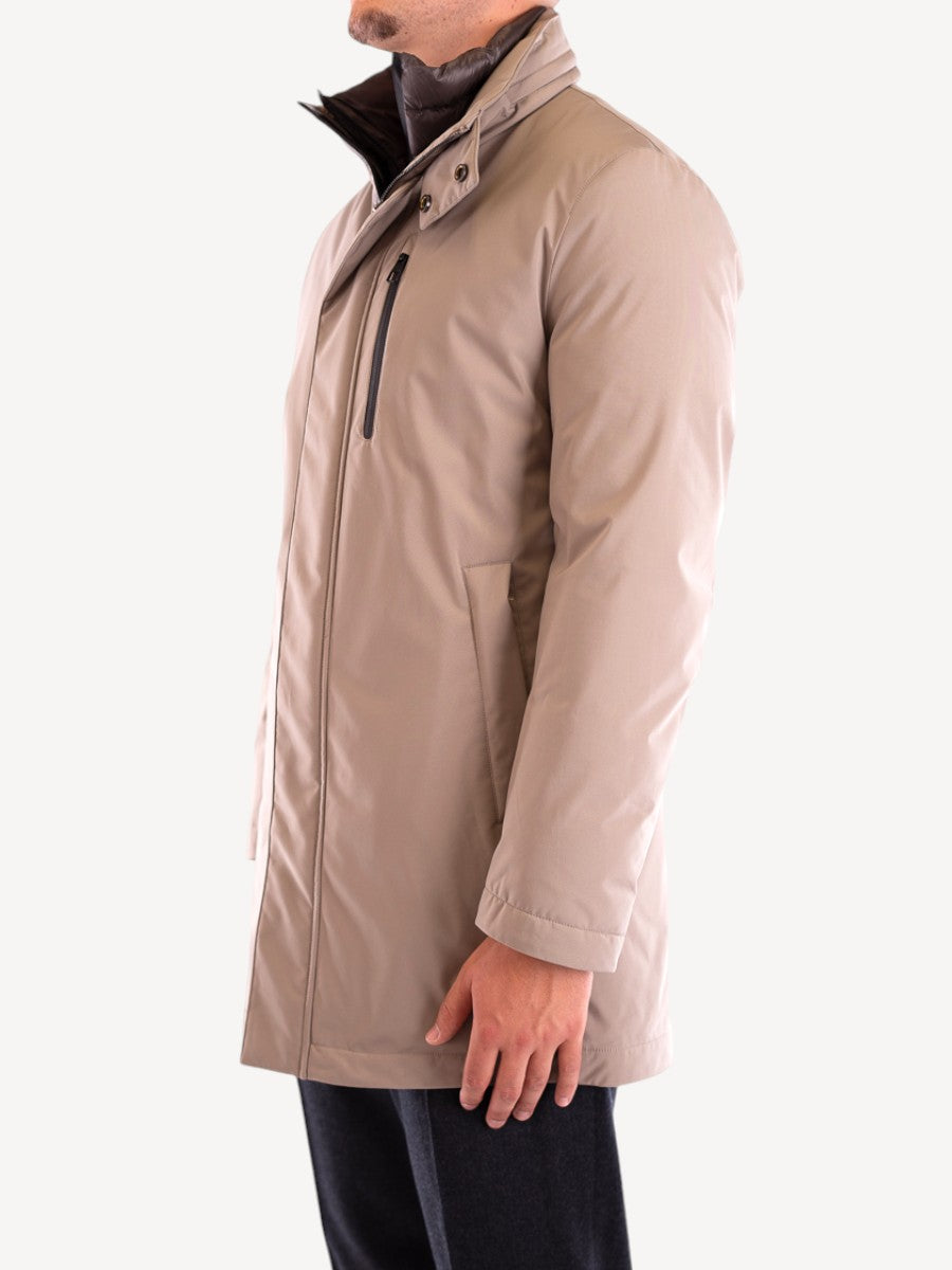 Down Overcoat - Khaki