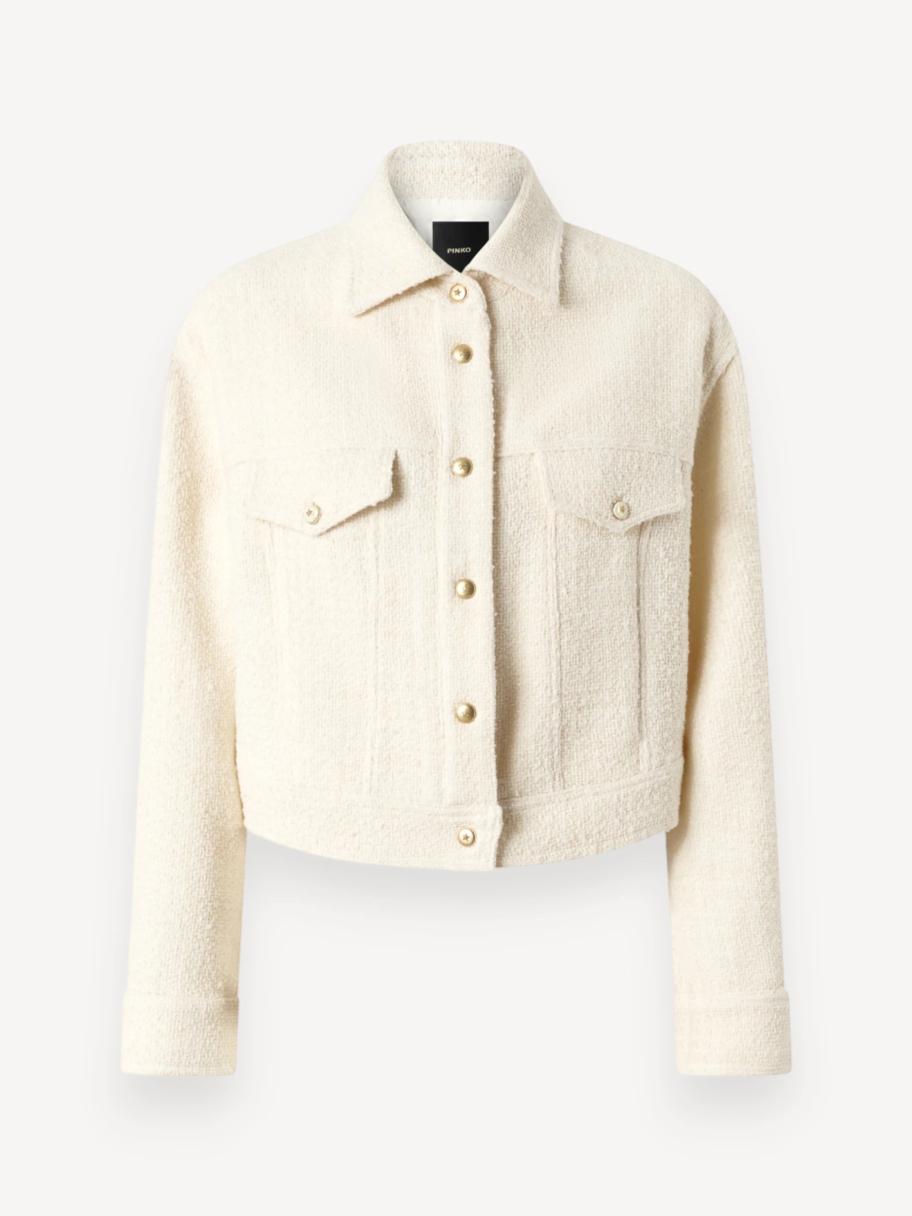 Bouclé Trucker Jacket - Wit