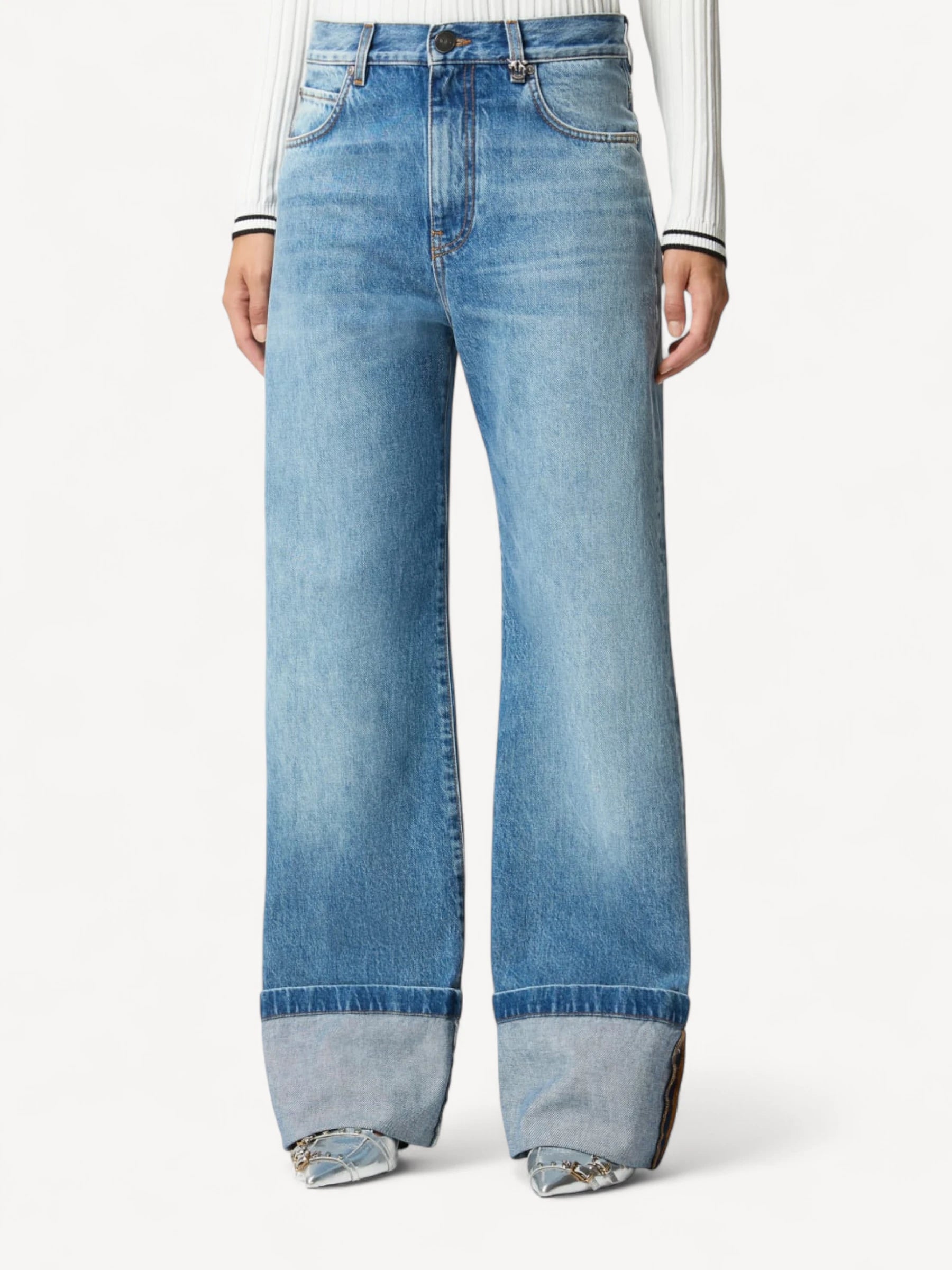 Wide Leg Vintage Jeans - Blauw
