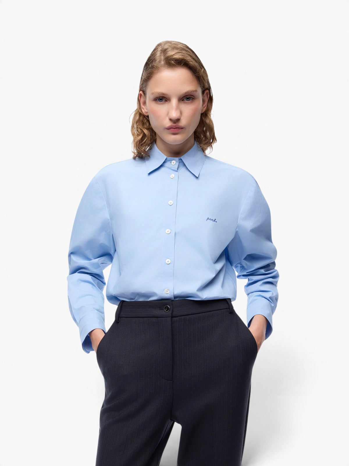 PINKO Connie Camicia Popeline Blouse - Scenic Blue