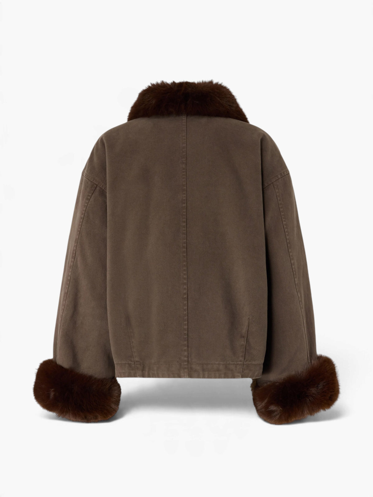 PINKO Coat fake fur  - Donkerbruin