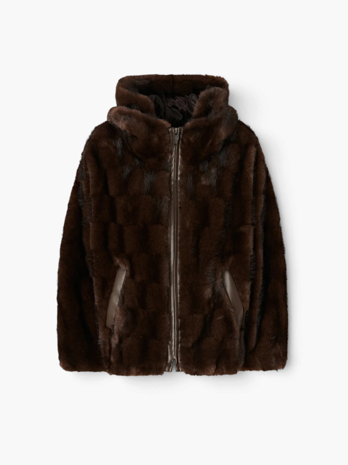 PINKO Fake Fur Jack - Coffee Bean