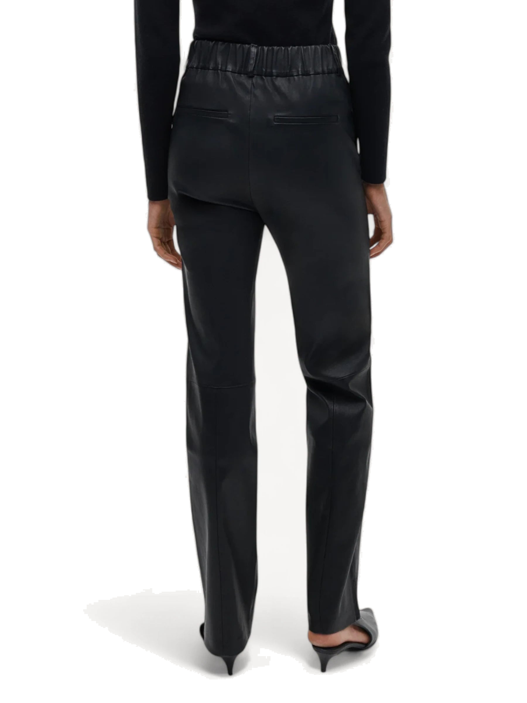Ailis Stretch Leather Pants - Zwart