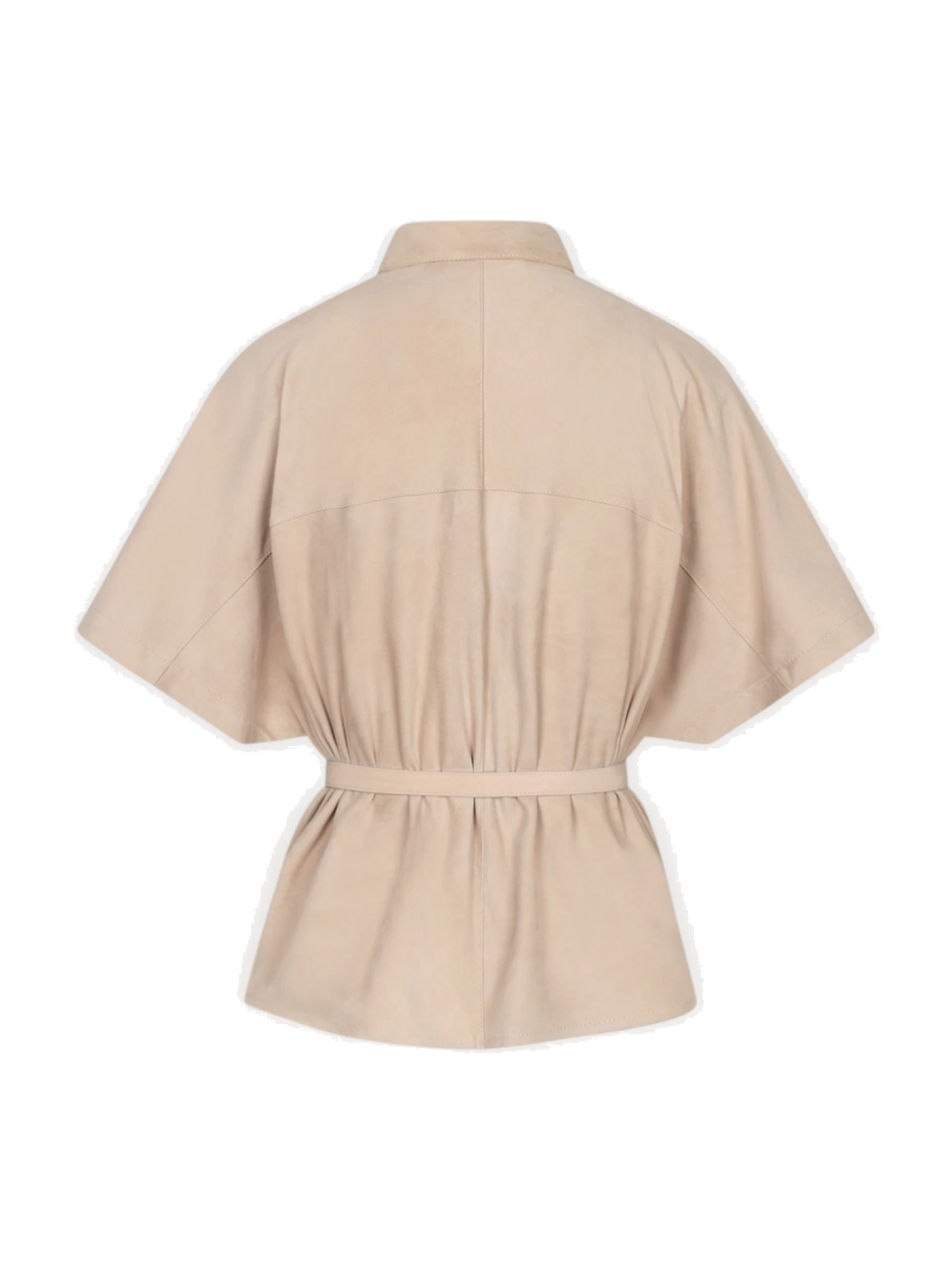 Blaire Suede Blouse - Ostra Beige
