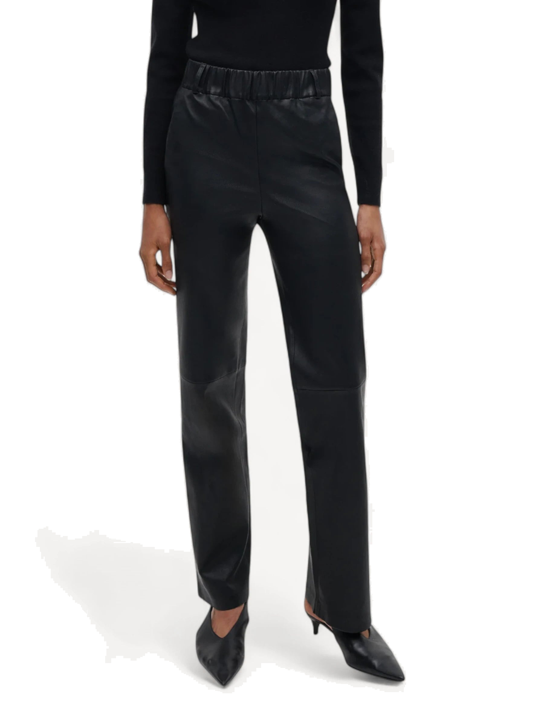 Ailis Stretch Leather Pants - Zwart