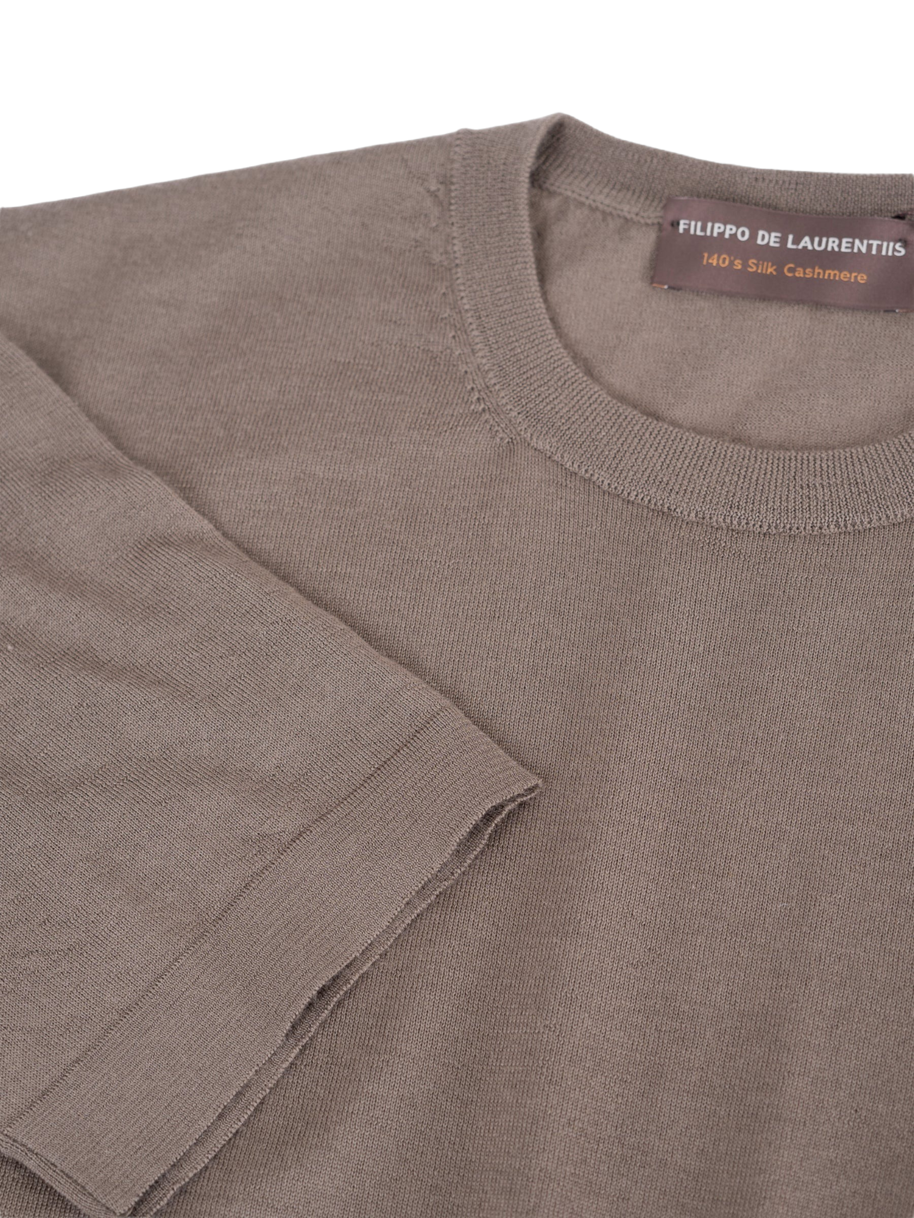 140's Silk Cashmere T-Shirt - Cacao