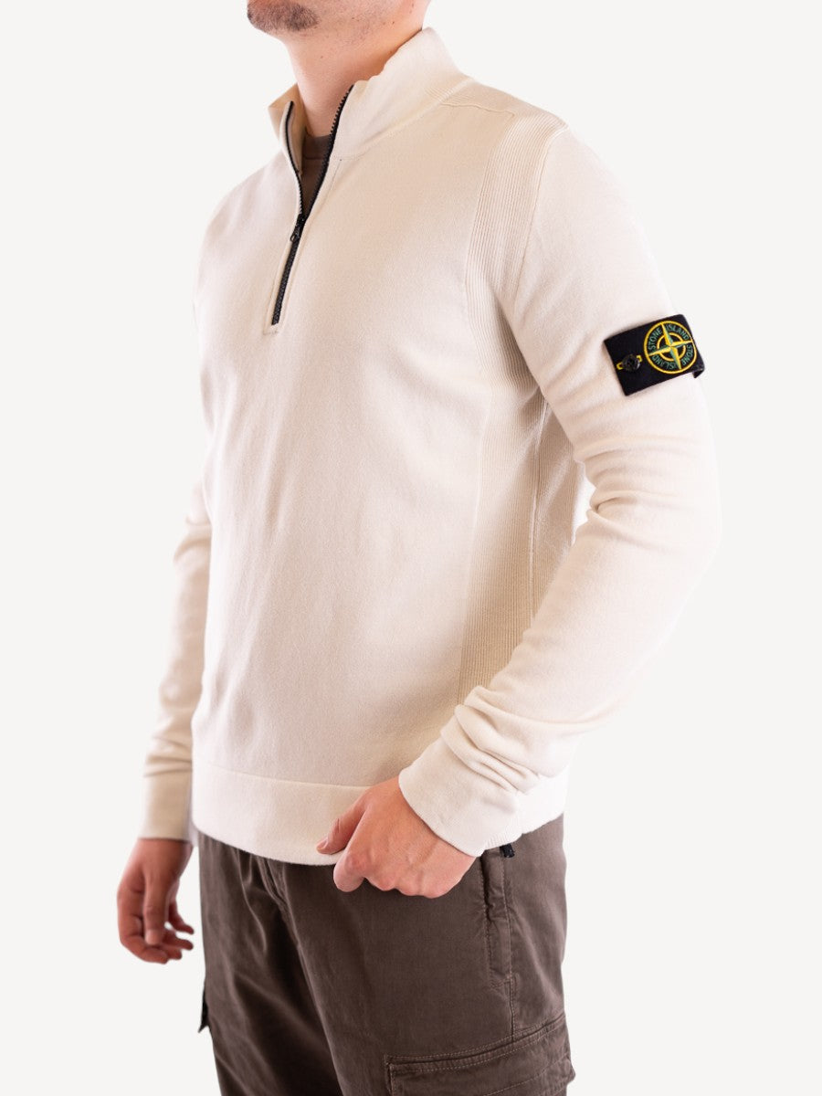 Half Zip Sweater 521A1 - Off White