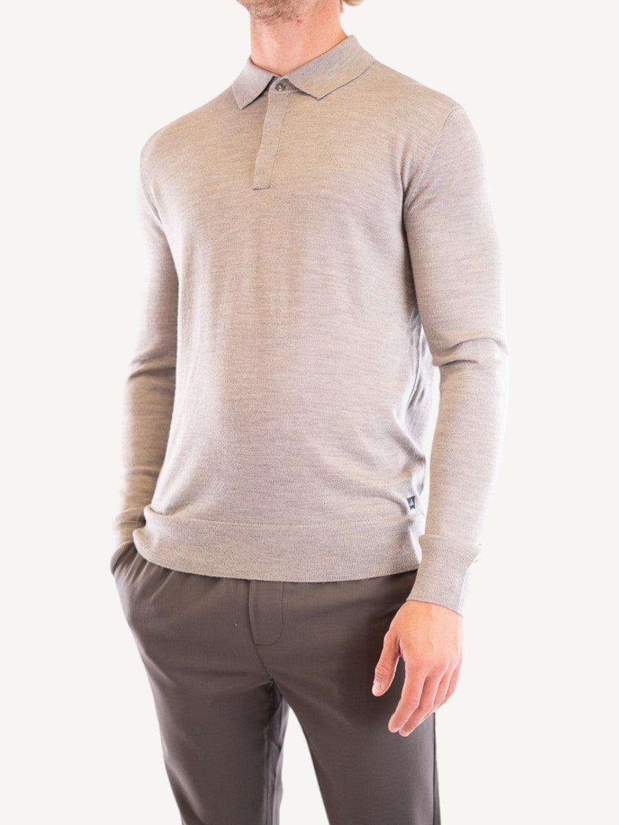 Longsleeve Polo Hall - Beige