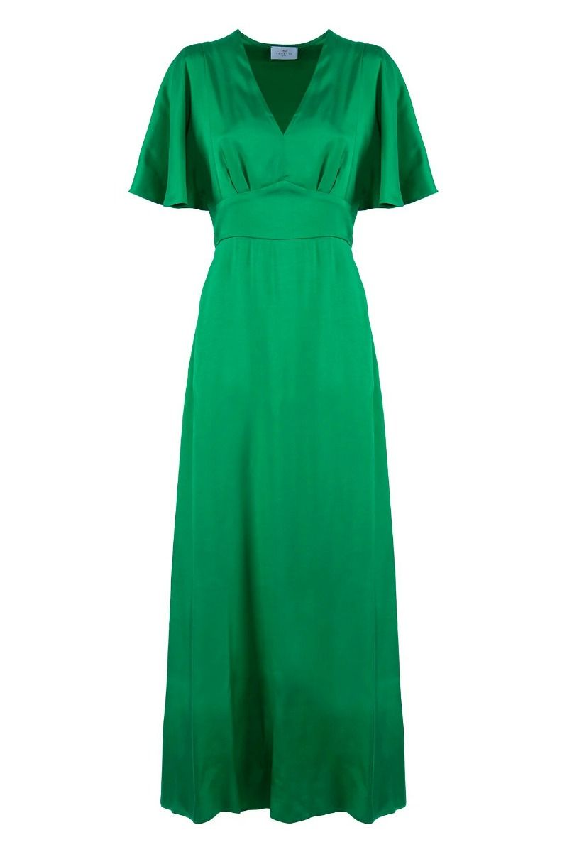 Nenette Long Fluid Dress - Green Exclusieve heren- en dameskleding