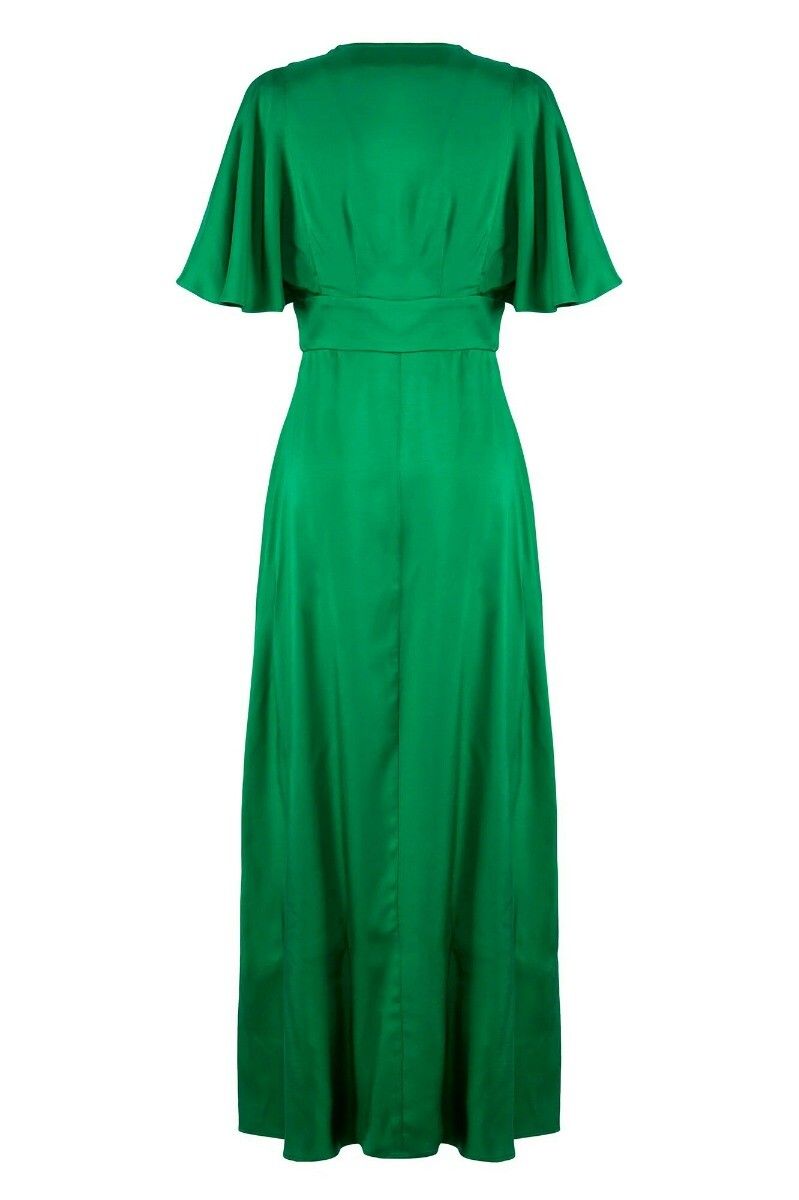 Nenette Long Fluid Dress - Green Exclusieve heren- en dameskleding