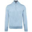 Cellini Cashmere Blend 1/4 Zip Pullover - Light Blue
