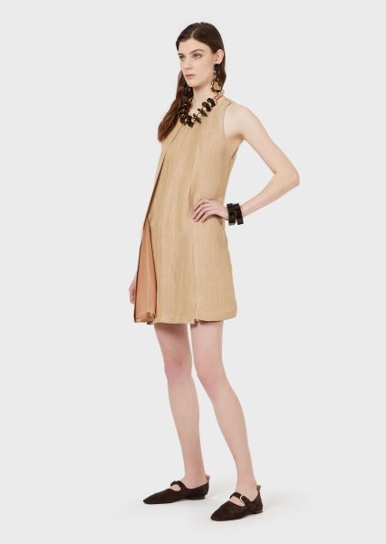 Emporio Armani Silk & Linen Seersucker Dress
