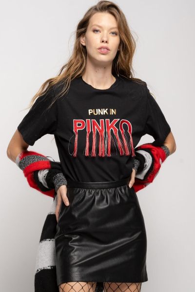 Pinko Leather Effect Skirt - Black