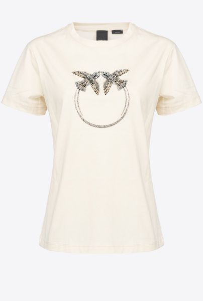 Pinko Love Bird T Shirt - Beige