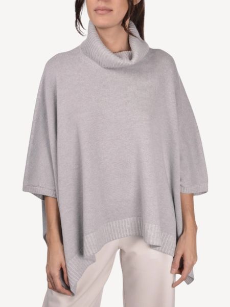 Gran Sasso Knitted Poncho - Grey