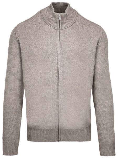 Cellin Knitted Zip Cardigan - Taupe