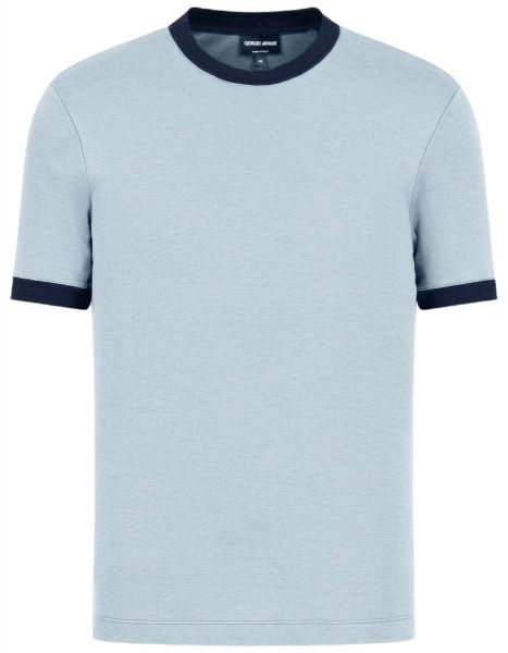 Giorgio Armani Viscose-Silk T-Shirt - Light Blue