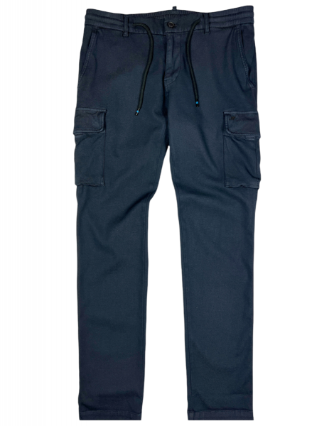 Mason's Brushed Cotton Cargo Pants - Dark Blue