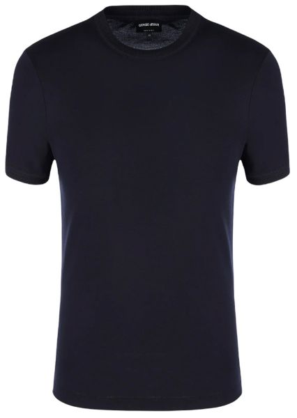 Giorgio Armani Viscose-Silk T-Shirt - Navy Blue