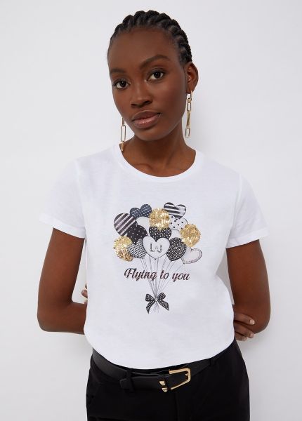 Liu Jo T Shirt With Print and Appliques