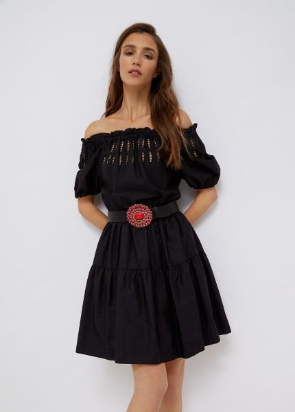 Liu Jo Short Dress With Bardot Neckline - Black