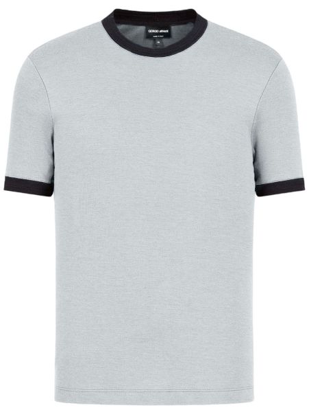 Giorgio Armani Viscose-Silk T-Shirt - Light Grey