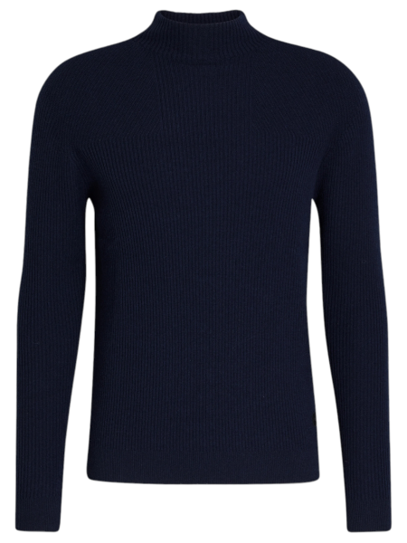 Alpha Tauri Knitted Mock Sweater - Navy