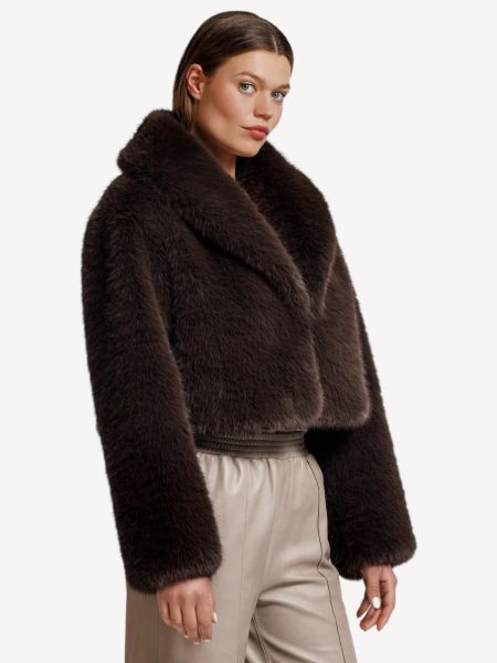 Alter Ego Molly Faux Fur Jacket - Brown