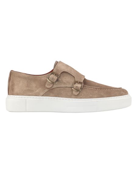 Boston Trader Double Monk Shoes - Taupe