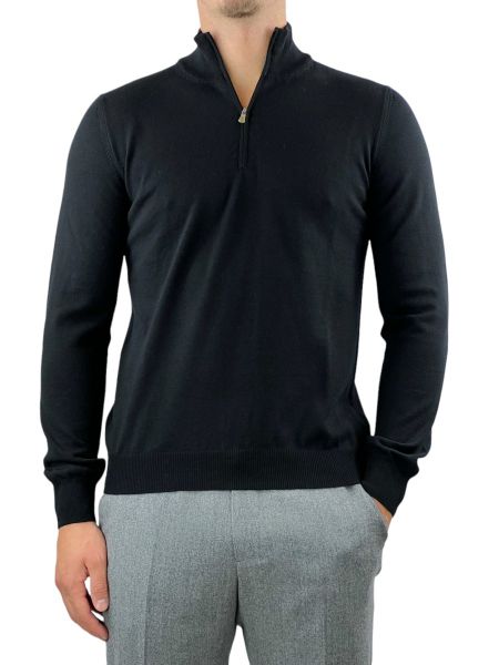 Cellini Quarter Zip Pullover - Black