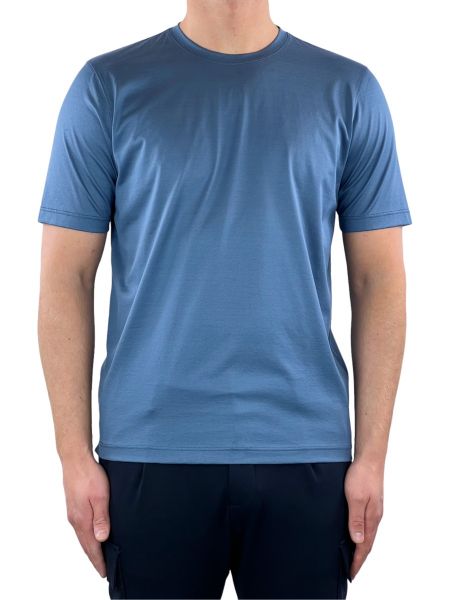 Cellini Mercerized Cotton T-Shirt - Mid Blue