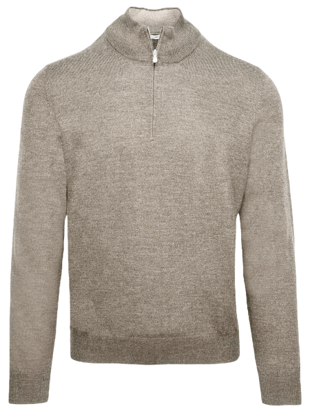 Cellini Cashmere Blend 1/4 Zip Pullover - Taupe
