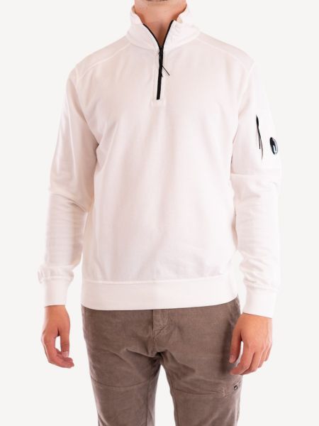 C.P. Company Half Zip Sweatshirt - White