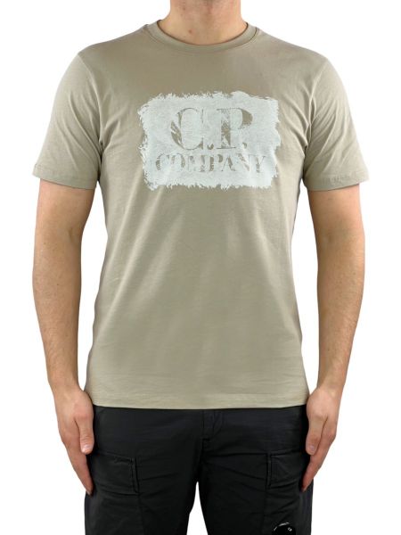 C.P. Company Jersey Logo Print T-Shirt - Beige
