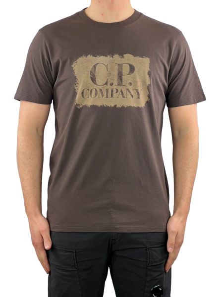 C.P. Company Jersey Logo Print T-Shirt - Brown