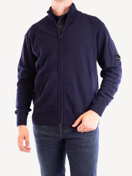 C.P. Company Lambswool Cardigan - Navy Blue