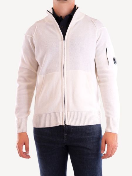 C.P. Company Lambswool Cardigan - White