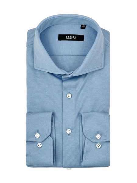 Desoto Luxury Line Pique Shirt - Blue