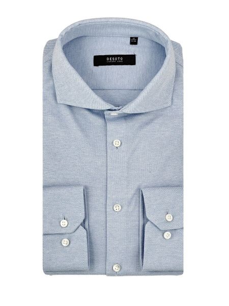 Desoto Luxury Line Pique Shirt - Light Blue