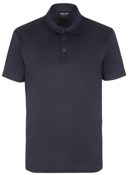Giorgio Armani Silk Poloshirt - Navy Blue