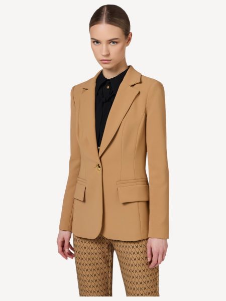 Elisabetta Franchi Crepe Blazer - Camel