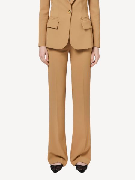 Elisabetta Franchi Crepe Pants - Camel