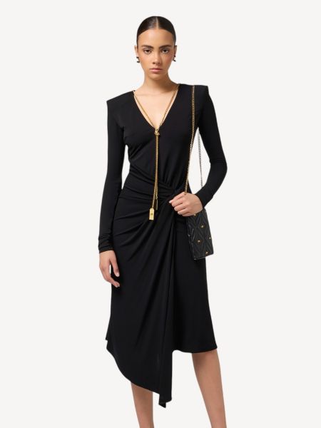 Elisabetta Franchi Midi Dress - Black