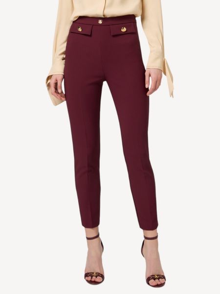 Elisabetta Franchi Straight Pants - Rouge Noir